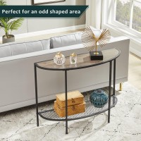 Saygoer Console Table 2 Tier Narrow Entryway Table With Storage Shelves Half Moon Sofa Couch Table Industrial Small Entry Way Ta