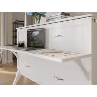 Northampton Full Murphy Bed Desk in White