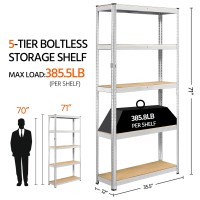 Topeakmart 5Tier Utility Shelves Metal Storage Shelves Garage Shelving Unit Adjustable Garage Storage Shelves Storage Racks He