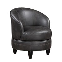 Sophia Swivel Accent Chair Gray Faux Leather