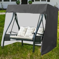 Flymei Porch Swing Cover, Outdoor Canopy Swing Glider Cover 3 Seater, Patio Hammock Glider Chair Cover, Heavy Duty Water Resisatnt Outdoor Chair Cover