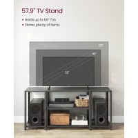 Vasagle Tv Stand For 65 Inches Tvs, Industrial Entertainment Center, Modern Tv Console With Open Storage Shelves For Living Room, Bedroom, Black Ultv105B22