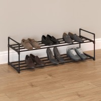 Homecomplete Shoe Rack 2Tier Shoe Organizer For Closet Bathroom Entryway Shelf Holds 10 Pairs Sneakers Heels Boots Bl