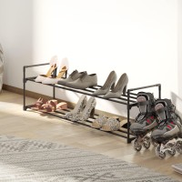 Homecomplete Shoe Rack 2Tier Shoe Organizer For Closet Bathroom Entryway Shelf Holds 10 Pairs Sneakers Heels Boots Bl