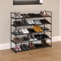 Shoe Rack 5Tier Shoe Organizer For Closet Bathroom Entryway Shelf Holds 25 Pairs Sneakers Heels Boots By Homecomplete