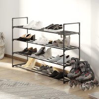 Homecomplete Shoe Rack 4Tier Shoe Organizer For Closet Bathroom Entryway Shelf Holds 20 Pairs Sneakers Heels Boots Bl