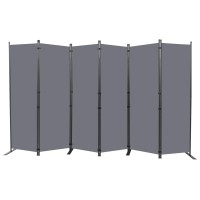 Room Divider 6Ft Portable Room Dividers And Folding Privacy Screens 132 W Fabric Divider For Room Separation 6 Panel Partiti