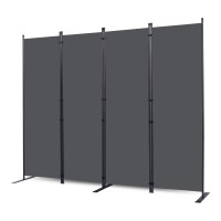 Chosenm Wall Divider 4 Panel Room Dividers And Folding Privacy Screens With Wider Support Feet 6 Ft Portable Privacy Screen Fo