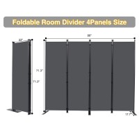 Chosenm Wall Divider 4 Panel Room Dividers And Folding Privacy Screens With Wider Support Feet 6 Ft Portable Privacy Screen Fo