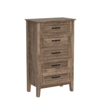 Linsy Home Dresser For Bedroom Rustic Chest Of Drawers 5 Drawer Dresser With Metal Handles Tall Dresser For Entryway And Clo