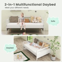 Giantex Full Size Daybed, Wooden Daybed Sofa Bed Frame With Wood Slat Support For Kids Teens, Multi-Functional Day Bed For Living Room Bedroom Guest Room, No Box Spring Needed (Full,White)