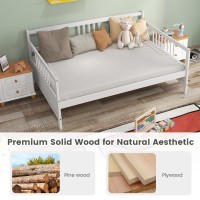 Giantex Full Size Daybed, Wooden Daybed Sofa Bed Frame With Wood Slat Support For Kids Teens, Multi-Functional Day Bed For Living Room Bedroom Guest Room, No Box Spring Needed (Full,White)