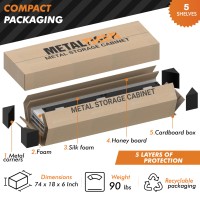 Metaltiger Metal Storage Cabinet With Wheels - Garage Storage Cabinet With Locking Doors | Key Lock | 72