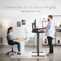 Vivo Electric Height Adjustable 60 X 24 Inch Memory Stand Up Desk, Dark Gray Solid One-Piece Table Top, Black Frame, Standing Workstation With Preset Controller, 1B Series, Desk-Kit-1B6G