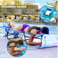 Easygo Product Backpack Chair Face & Arm Holes-2 Legs Support-Polyester Material - Backrest Positions-Head Rest Pillow-Beach Or Home Use-Patents Pending, 1 Pack, 1 Economy Blue