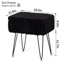 Wimarsbon Storage Ottoman, Vanity Stools With Metal Legs, 16.5