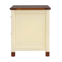 Harper & Bright Designs Wooden Two Drawers Nightstand, Bedside Furniture, Night Stand, End Table With Storage For Bedroom, Living Room, College Dorm (Cream+Walnut)