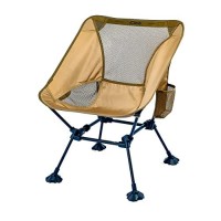 Iclimb Ultralight Compact Camping Folding Beach Chair With Anti-Sinking Large Feet And Back Support Webbing (Brown- Square Frame)
