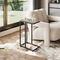 Wlive C Shaped End Table 28 Inches High Small Side Table For Bed And Sofa Couch Table That Slides Under Tall Tv Tray For Livi