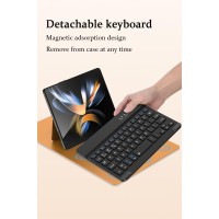 Shieid Samsung Galaxy Z Fold 4 Keyboard With Bluetooth Mouse And Capacitive Pen Bluetooth Keyboard Wirelessly Connects With Leather Cover For Galaxy Z Fold4 & Galaxy Z Fold3, Black