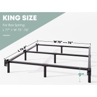 Rldvay King-Bed-Frame, 9 Inch Metal King-Size Bed-Frame For Box Spring, Quick & Easy Assembly, Heavy Duty Bed Frame King Noise Free, Black