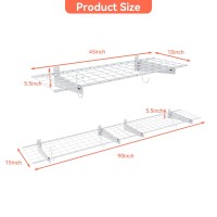 Torack 2 Pack Garage Storage System Shelves 15 X 45 Wall Mounted Wire Shelves For Storage Heavy Duty Garage Wall Shelvingp