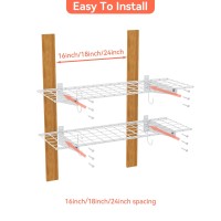 Torack 2 Pack Garage Storage System Shelves 15 X 45 Wall Mounted Wire Shelves For Storage Heavy Duty Garage Wall Shelvingp