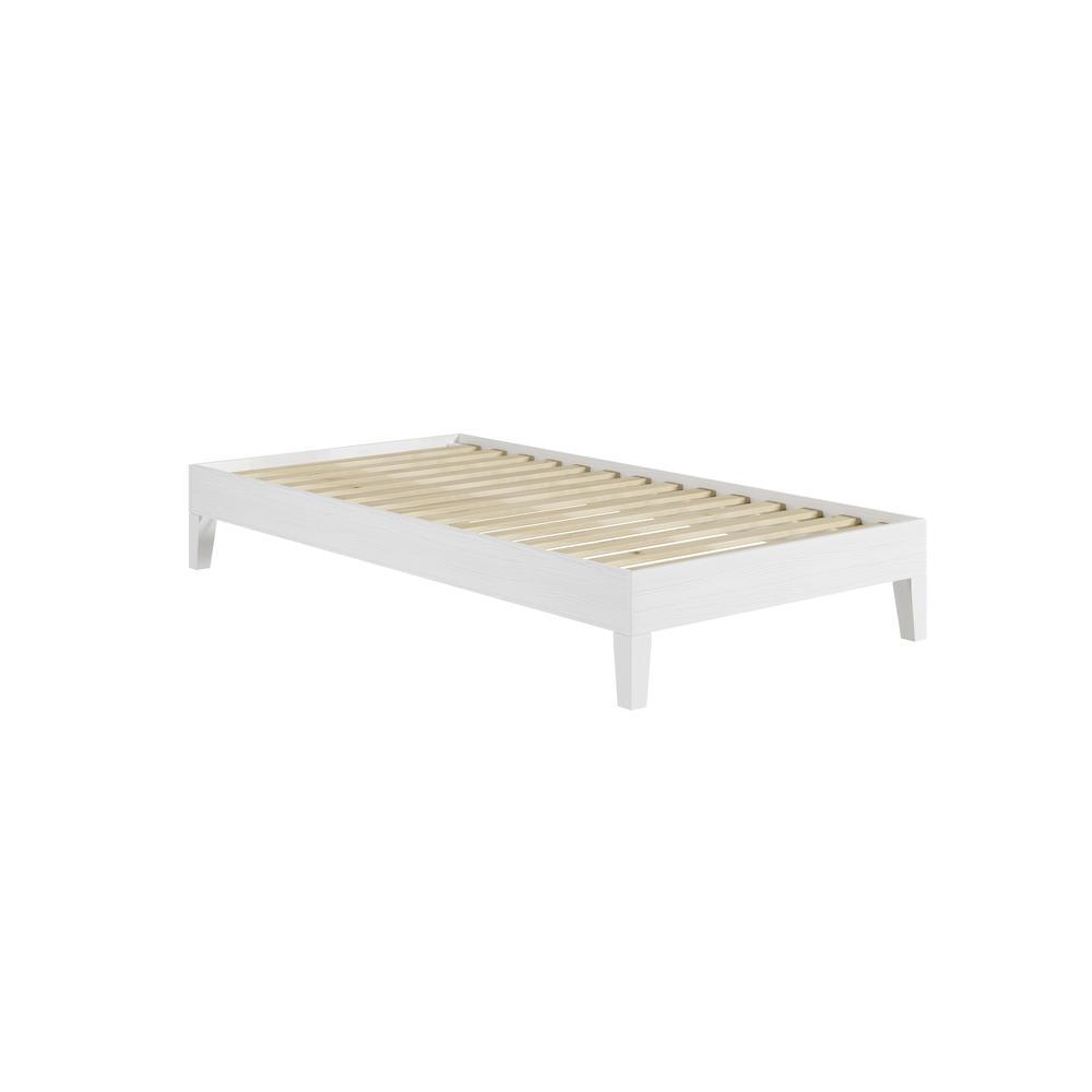 Nix Twin Platform Bed White