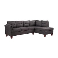 Dalia Dark Gray Linen Modern Sectional Sofa with Right Facing Chaise