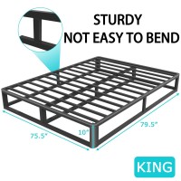 Firpeesy Upgrade Anti Bending And Round Corner Legs 10 Inch Metal King Bed Frame 3500 Lbs Heavy Steel Slats Support Platform Bed Frames No Box Spring Needed Platform Noise Free Easy Assembly