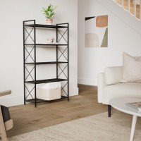 Songmics 5Tier Metal Storage Rack Shelving Unit With X Side Frames Dense Mesh 126 X 315 X 573 Inches For Entryway Kitch