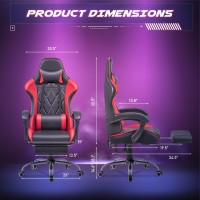 Homall Gaming Chair Computer Chair With Footrest And Massage Lumbar Support Ergonomic High Back Video Game Chair With Swivel S