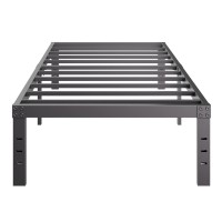 Aldrich Metal Twin Xl Bed Frame 16 Inch Tall Black Basic Steel Slats Platform Easy Assembly Heavy Duty Double Noise Free Bedf