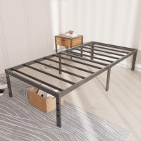 Aldrich Metal Twin Xl Bed Frame 16 Inch Tall Black Basic Steel Slats Platform Easy Assembly Heavy Duty Double Noise Free Bedf