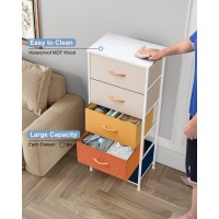 Crestlive Products Vertical Dresser Storage Tower Sturdy Steel Frame Wood Top Easy Pull Fabric Bins Organizer Unit For Bed