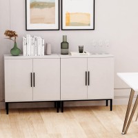 Rehoopex Storage Cabinet, Modern Accent Buffet Cabinet, Free Standing Sideboard And Buffet Storage With Door, Wood Buffet Sideboard For Bedroom, Living Room, Kitchen Or Hallway (1, White)