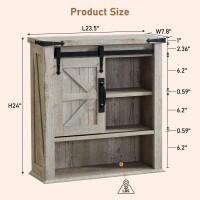 Okd Bathroom Wall Cabinet Farmhouse Medicine Cabinet With Sliding Barn Door Adjustable Shelves Storage Cabinet Wall Mounted