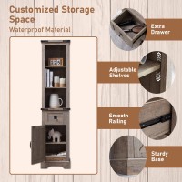 Okd Bathroom Storage Cabinet Farmhouse Storage Cabinet With Adjustable Shelves Storage Drawer Tall Linen Tower For Bathroom