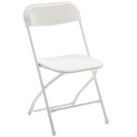 Btexpert White Plastic Folding Chair Steel Frame Commercial High Capacity Event Chair Lightweight Set For Office Wedding Party P