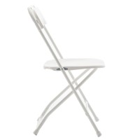 Btexpert White Plastic Folding Chair Steel Frame Commercial High Capacity Event Chair Lightweight Set For Office Wedding Party P