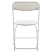 Btexpert White Plastic Folding Chair Steel Frame Commercial High Capacity Event Chair Lightweight Set For Office Wedding Party P