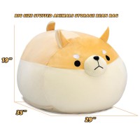 Stuffed Animal Storage Bean Bag Chair Cover For Kids Yellow Dog Shiba Inu Bean Bag Chair For Girls Xxlarge Size Toy Organizer C