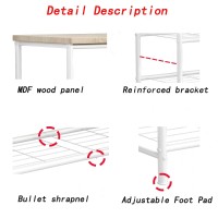 Suoernuo Shoe Rack Organizer 5 Tier For Closet Entryway Free Standing Metal Storage Shoe Shelf With Mdf Top Board