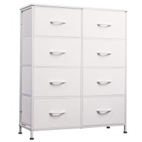 Wlive Fabric Dresser For Bedroom Tall Dresser With 8 Drawers Storage Tower With Fabric Bins Double Dresser Chest Of Drawers