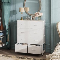 Wlive Fabric Dresser For Bedroom Tall Dresser With 8 Drawers Storage Tower With Fabric Bins Double Dresser Chest Of Drawers