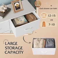 Wlive Fabric Dresser For Bedroom Tall Dresser With 8 Drawers Storage Tower With Fabric Bins Double Dresser Chest Of Drawers