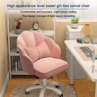 Home Office Desk Butterfly Chair With Mid-Back Upholstered Modern Tufted Computer Task Chair Swivel Height Adjustable Velvet Accent Chair