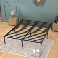 Bed Frame Metal Platform Bed Frame 18 Inch High Mattress Foundation No Box Spring Needed Heavy Duty Steel Slat Noise-Free Easy Assembly Under-Bed Storage,King