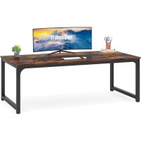 Tribesigns Modern Computer Desk, 78.7 X 39.4 Inch X Large Executive Office Desk Computer Table Study Writing Desk Workstation For Home Office,Rustic/Black