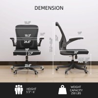 Monhey Office Chair Ergonomic Office Chair Desk Chair With Lumbar Support 2D Flipup Arms Height Adjustable Home Office Desk